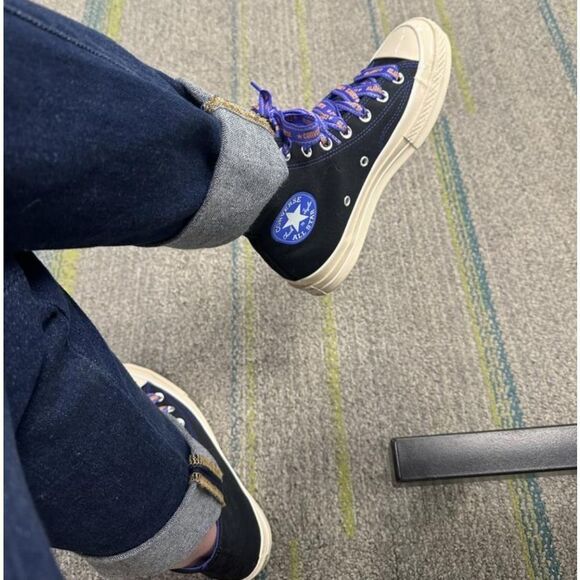 BRAND NEW CONVERSE CHUCK 70 RIBBON LACES KADIN SIYAH SNEAKER - Picture 16 of 16